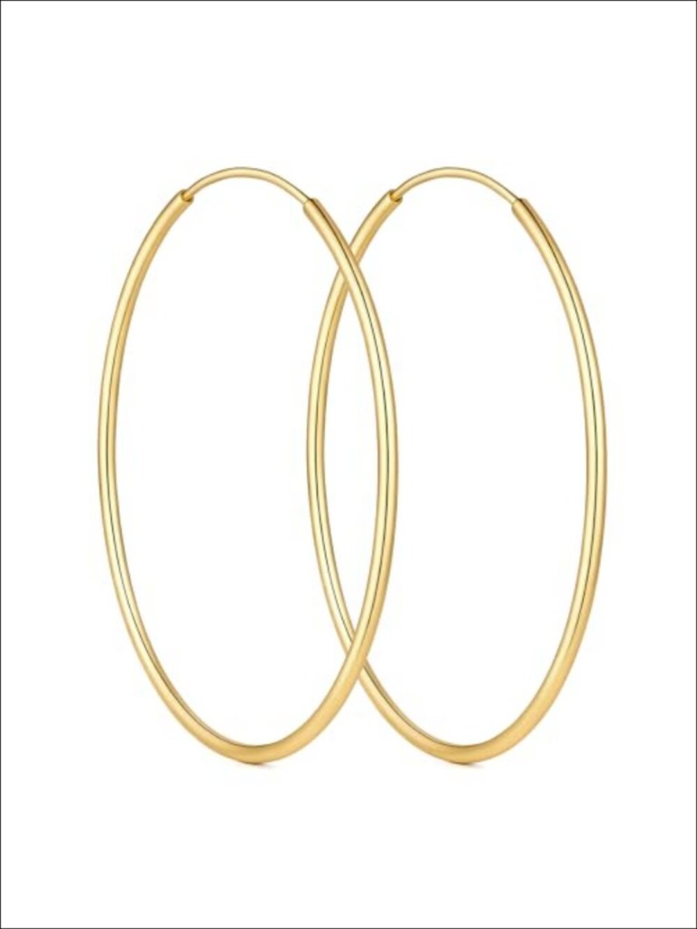 14K Gold Plated Hoop Earrings Latch Back Women's Jewelry